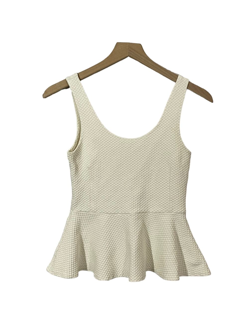 Ganni for Anthropologie Peplum Tank Top - Ivory - XS